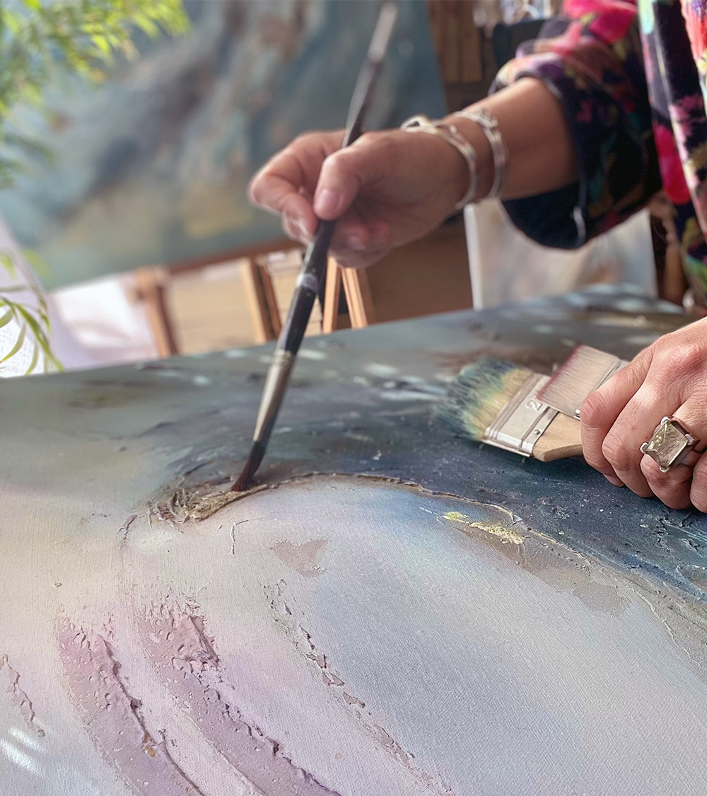contemporary mineral pigment painting