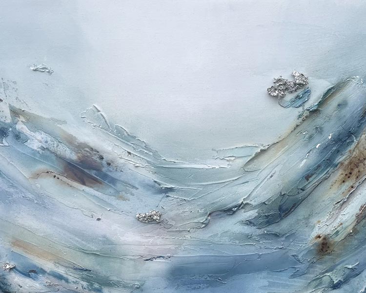 Close up of Drifting Light, one of a small group of artworks in the collection Tidal Alchemy, by Ali Sweeting