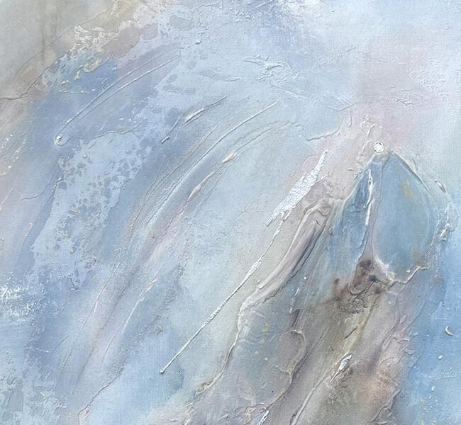 A close up of Returning Tide a mineral painting by Ali Sweeting