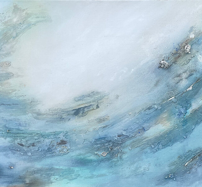 A close up of Tidal Echo painting with Cornish Tin